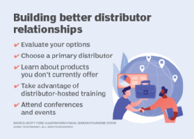 A chart describing what's needed to build a successful relationship with a distributor.