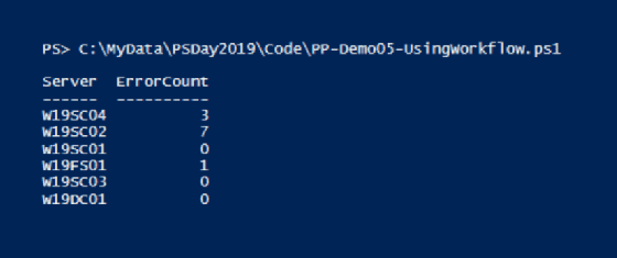 workflow results