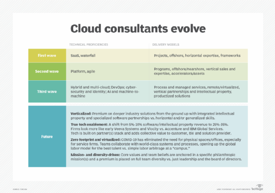 Chart showing features of third-wave consultants.
