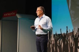 Kinaxis' John Sicard on stage at the Kinexions conference.