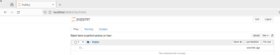 Screenshot of the Jupyter Notebook interface in a web browser, displaying empty directory with file management options.