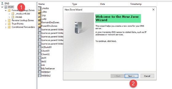 Create a new DNS zone