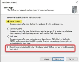 Create DNS zone type