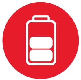 Battery life symbol illustration.