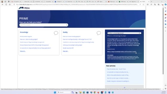Pega GenAI Knowledge Buddy in a customer self-service web portal.