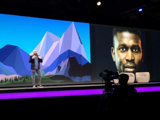 Nvidia's Chris Lamb on stage at KubeCon 2024.