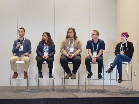 KubeCon 2024 press conference panel participants seated on stage.
