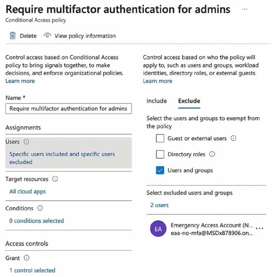 Using the Exclude Section to set up an EAA without multifactor authentication settings.