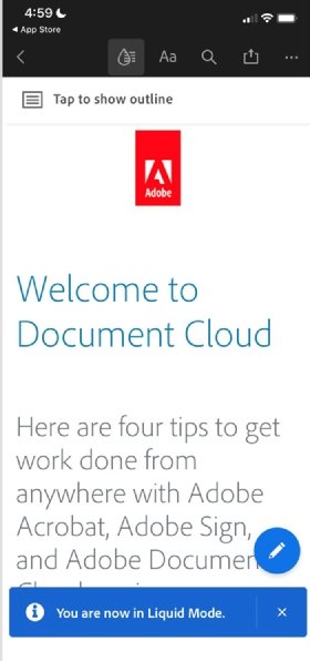Adobe Liquid Mode example screenshot