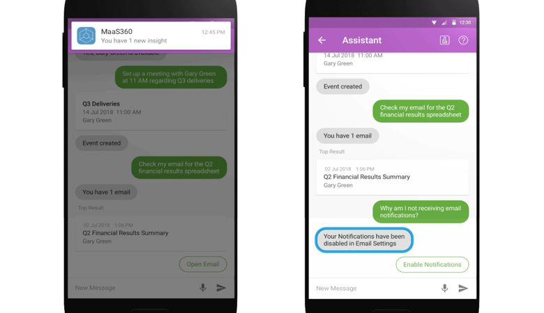 MaaS360 assistant screenshots