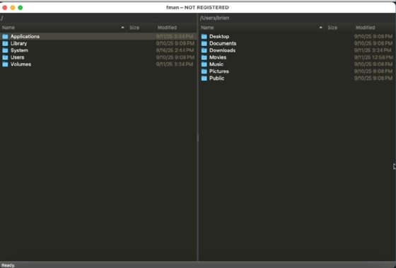 The Fman interface.