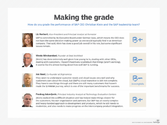 Performance grades given to SAP CEO Christian Klein by industry analysts