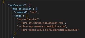 Screenshot of code snippet showing a JSON configuration block for 