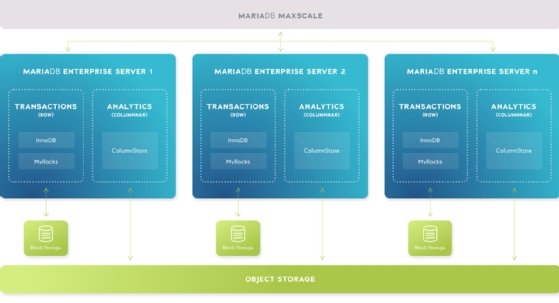 Screenshot of MariaDB database for cloud applications