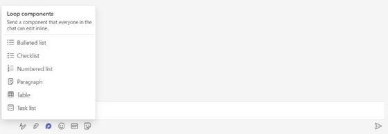 Microsoft Loop components in Teams