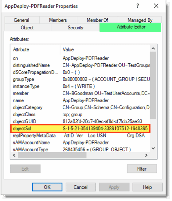 Active Directory group SID
