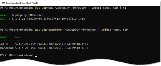 PowerShell SID commands