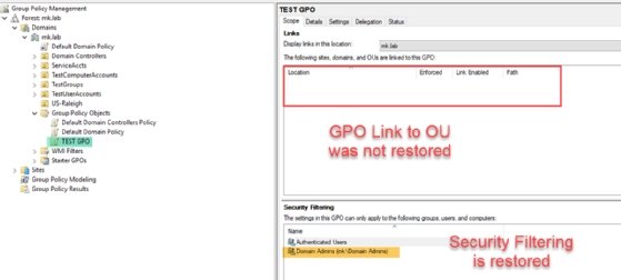 restore deleted GPO