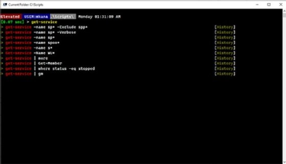PSReadLine list view
