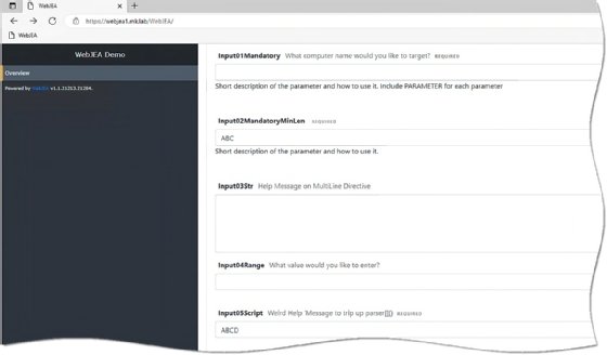 WebJEA input types