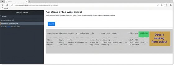 WebJEA output error