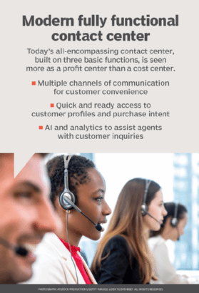 List of the three functions of the fully functional contact center.