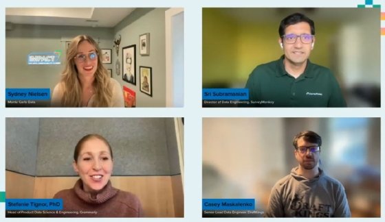 Sydney Nielson leads a discussion on preparing data for AI with Sri Subramanian, Casey Maskalenko and Stefanie Tignor.