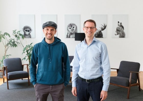 Photo of Mostly AI co-founder and chief strategy officer (left) and CEO (right)
