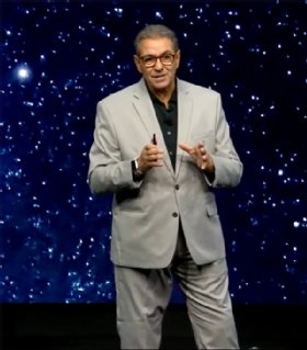 Photo of Muhi Majzoub presenting at OpenText World 2024.