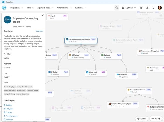 Screenshot of Salesforce MuleSoft Agent Fabric