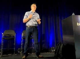 NCC Group's Iain Smart on stage at Black Hat USA 2022