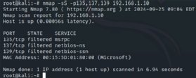 Screenshot of an Nmap output