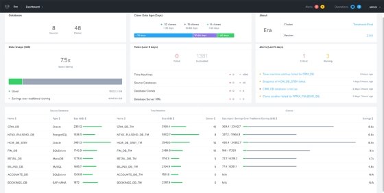 Nutanix Era 2.0 dashboard