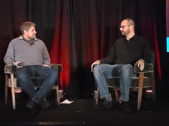 Red Hat OpenShift Commons 2024 Michael Barrett and Derek Carr.