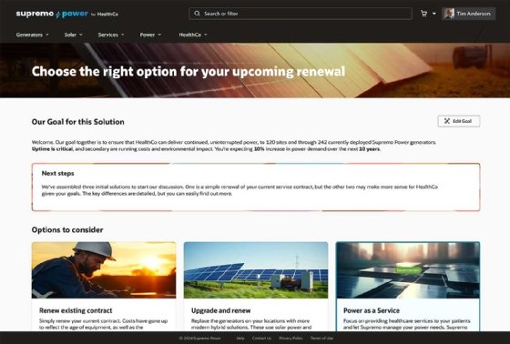 Oracle B2B CRM client landing page