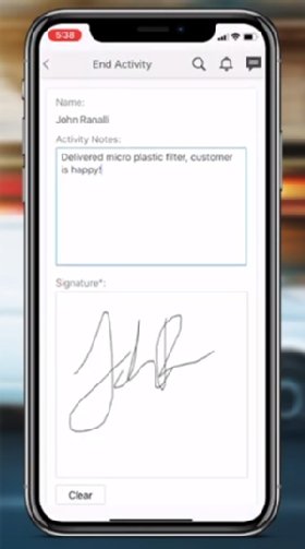 Screenshot of Oracle CX mobile app