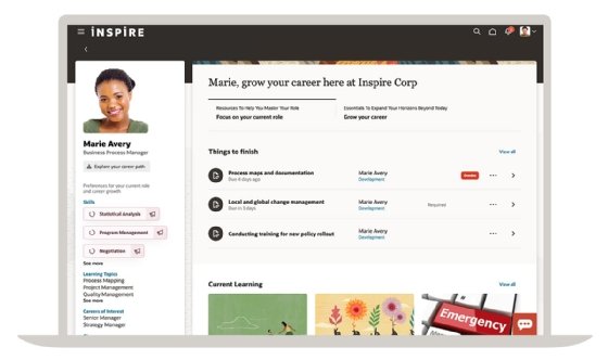Oracle Grow career planning tool dashboard.