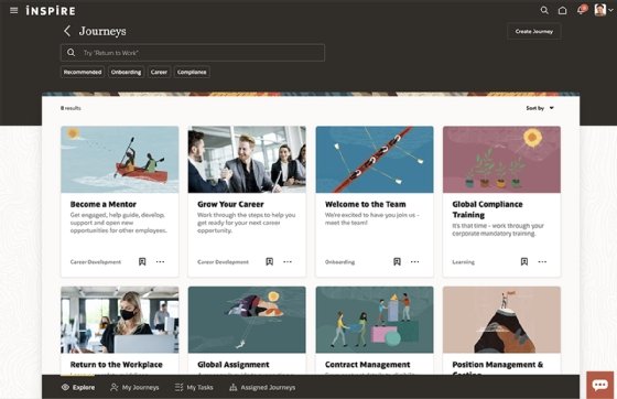 Oracle Journeys homepage 