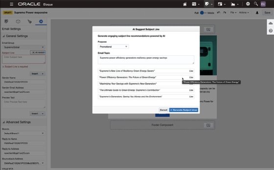 An example of Oracle's generative AI tools in use.