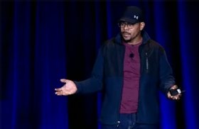 Screenshot of Ralph Peterkin, Disney's principal technical architect, speaking at re:Invent 2022.