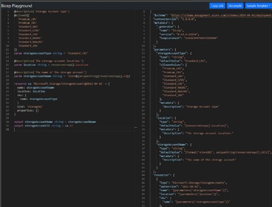 The differences in Bicep templates that are converted to ARM