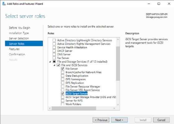 iSCSI Target Server setup