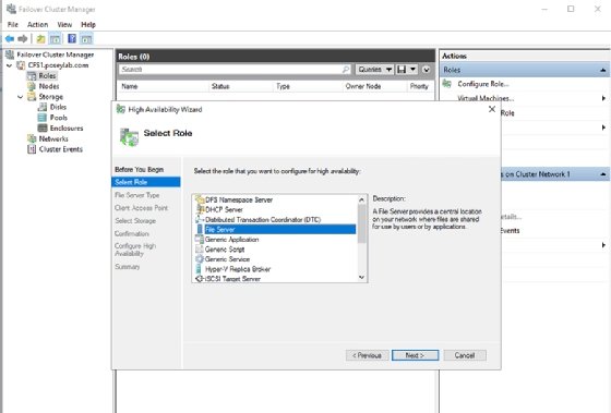 File Server role high-availability option