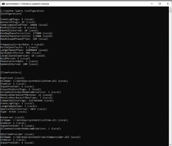 Windows Time Service query