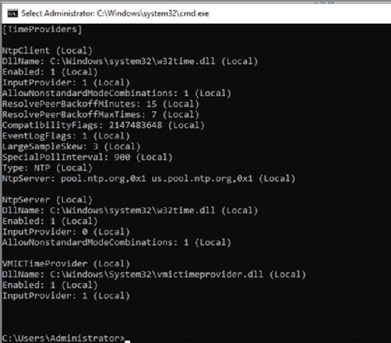 NTP server settings