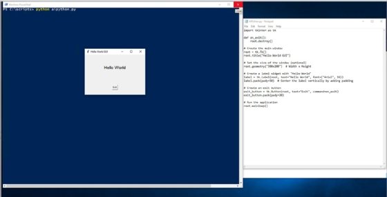 Desktop screengrab of Python code and resulting 