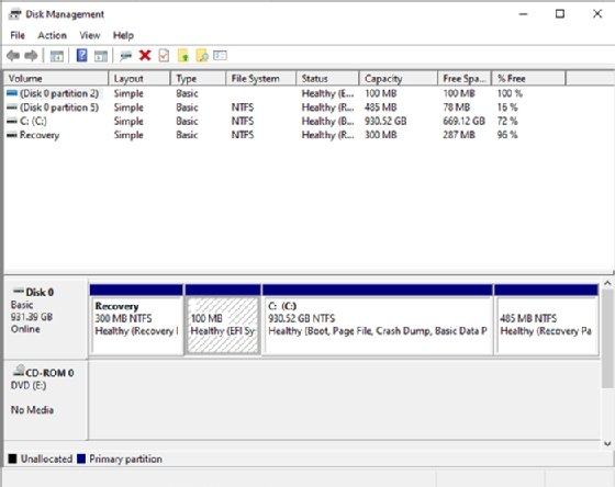 Windows 10 default file system NTFS