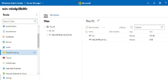 Windows Admin Center setting