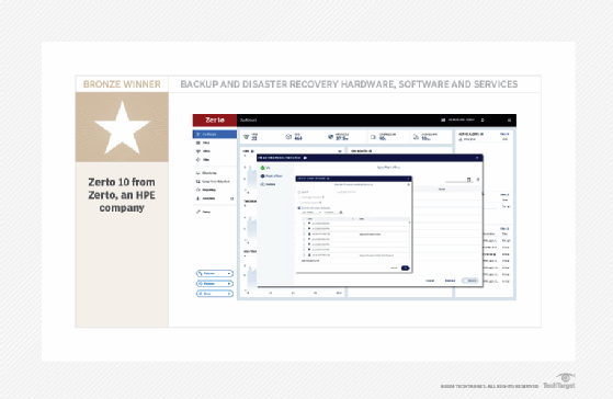 Screenshot of the HPE Zerto 10 dashboard.