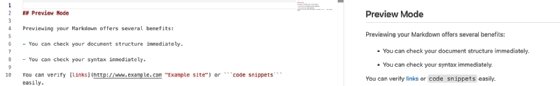 Preview mode displaying rendered Markdown.